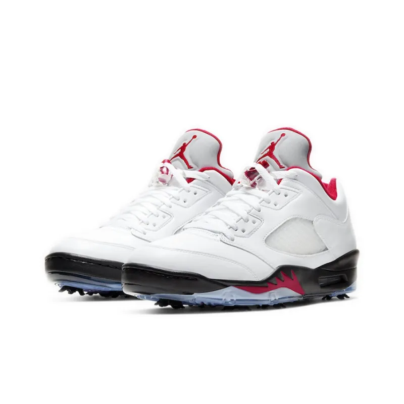 Jordan 5 Retro Low Golf Fire Red Silver Tongue-2