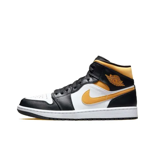 Jordan 1 Mid White Pollen Black