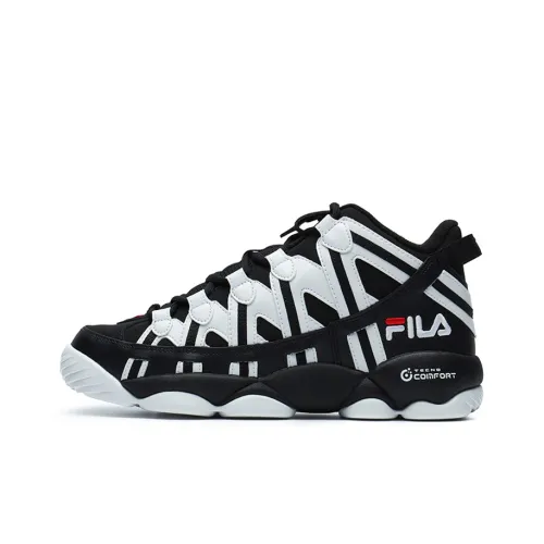 FILA Spaghetti Vintage Basketball Shoes Men Low-Top Black/White