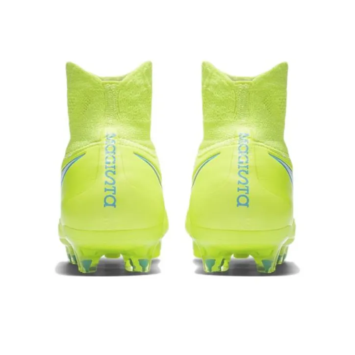 Nike FG Rubber Long Studs Cushioning Anti Slip And Wear Resistant Soccer Shoes Men's Neon Yellow-4
