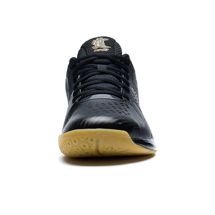 LiNing Cushioning Anti Slip And Wear Resistant Coverage Support Low Top Badminton Shoes Unisex Black-4