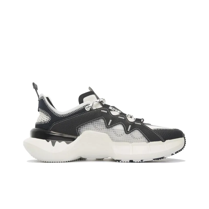 LiNing Enlightenment 2.3 Lite Cushioning Anti Slip And Wear Resistant Low Top Vintage Basketball Shoes White Black-1
