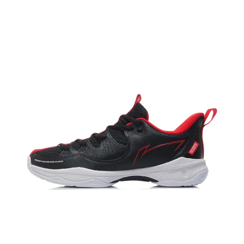 LiNing Battle Halberd Ⅲ LITE Cushioned Slip Resistant Low Top Badminton Shoes Unisex Black White-0