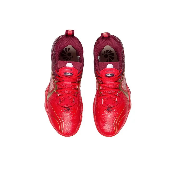 LiNing Chameleon 6.0 Cushioning Anti Slip Wear Resistant Breathable Support Rebound Low Top Badminton Shoes Unisex Red-3