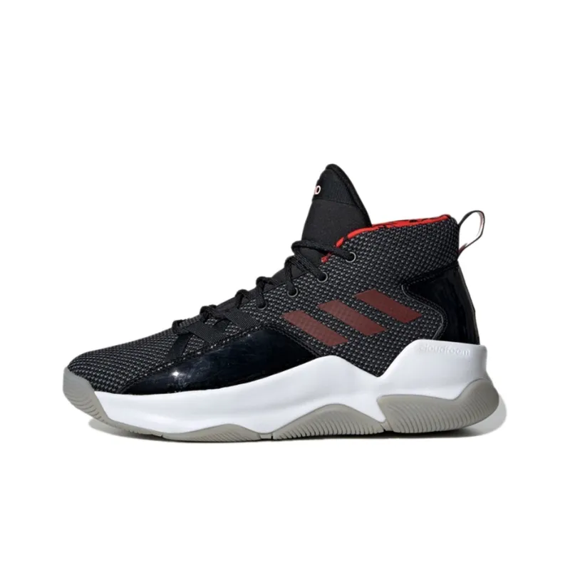 Adidas Streetfire Anti-Slip Wear-Resistant Mid-Top Vintage Basketball Shoes Men's Graphite Black-0
