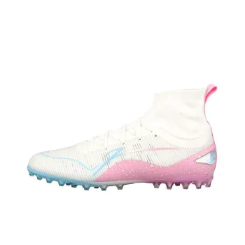 LiNing AG Rubber Short Studs MG Rubber Short Studs Anti Slip Wear Resistant Soccer Shoes Men's White Blue Red