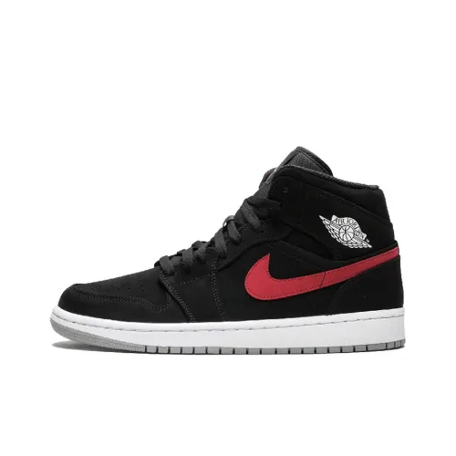 Jordan 1 Mid Multi-Color Swoosh Black