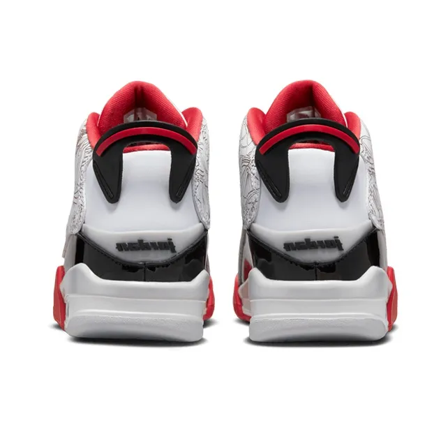 JORDAN Dub Zero Vintage Basketball Shoes Women's High Top Black White Red-3