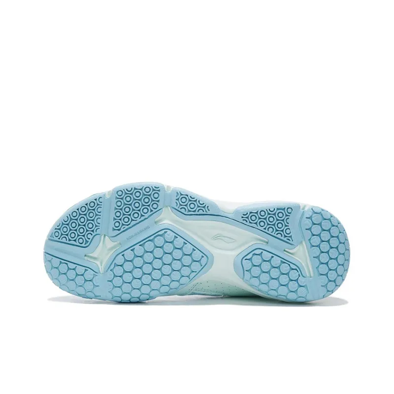 LiNing Cushioned Slip Resistant Abrasion Resistant Low Top Badminton Shoes Women's Blue-6