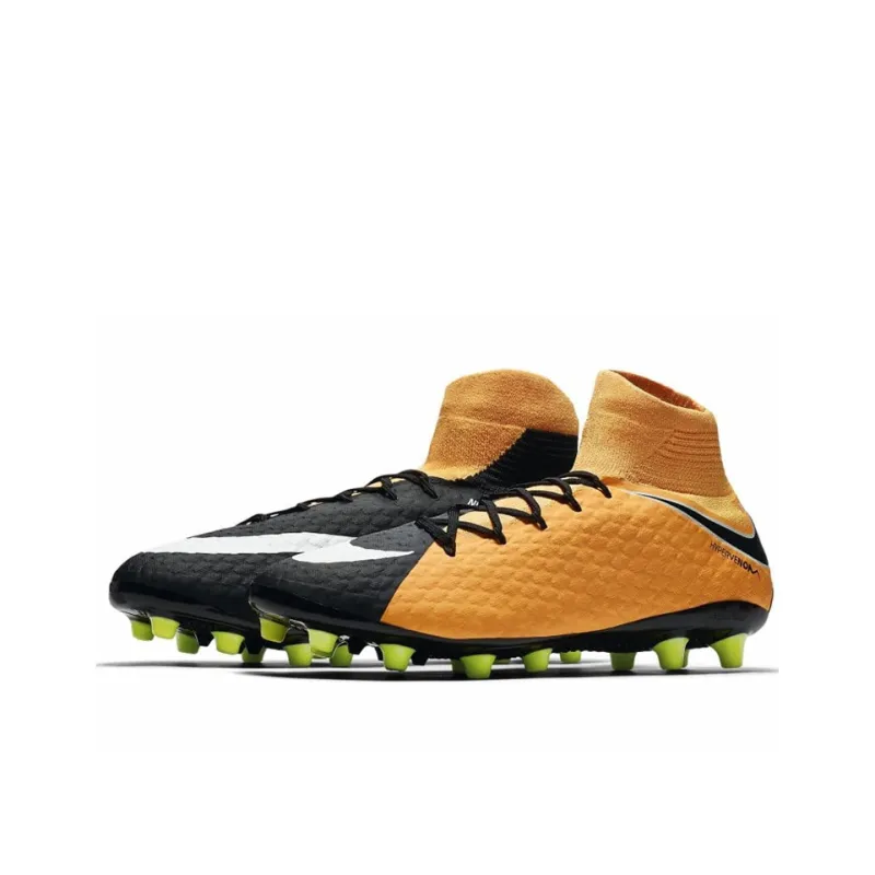 Nike AG Rubber Short Studs Cushioning Anti-Slip And Wear-Resistant Soccer Shoes Men's Yellow Black-2