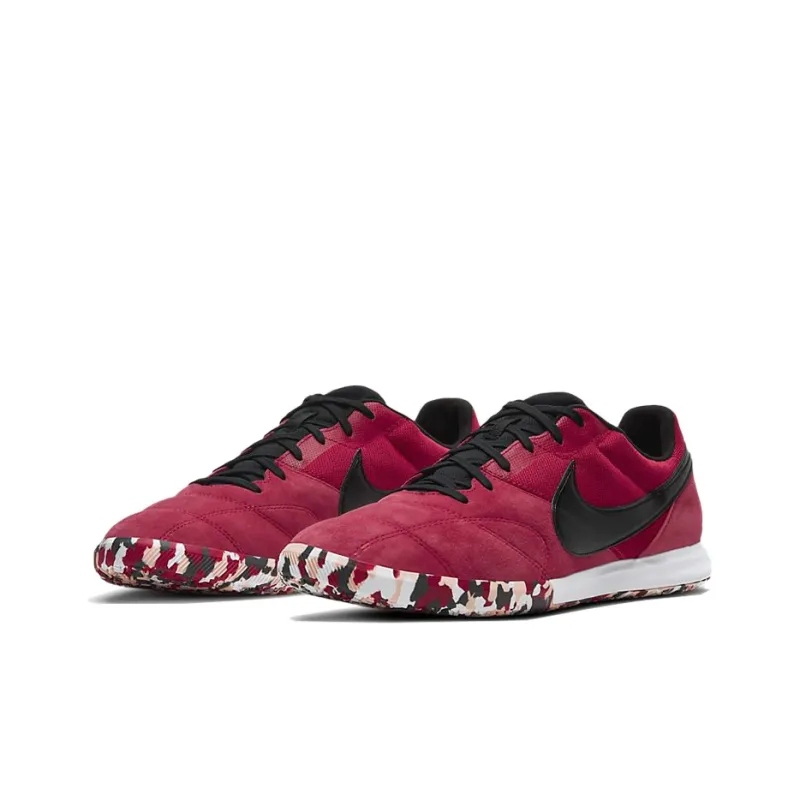 Nike Premier 2 IC/IN Indoor Anti-Slip And Wear-Resistant Lightweight Soccer Shoes Unisex Dark Red-2