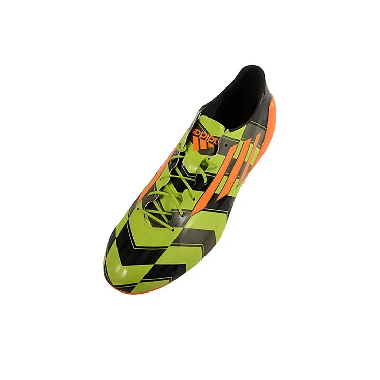 Adidas F50 FG Rubber Long Studs Natural Ground Slip Resistant Soccer Shoes Men's Green Orange Black-2