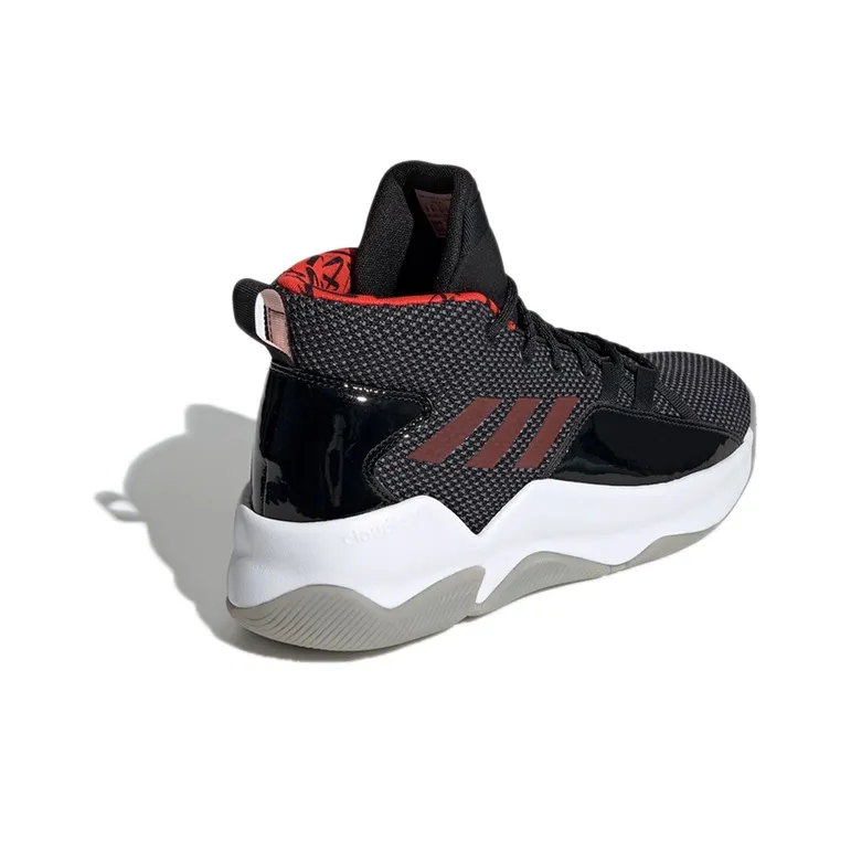 Adidas Streetfire Anti-Slip Wear-Resistant Mid-Top Vintage Basketball Shoes Men's Graphite Black-3