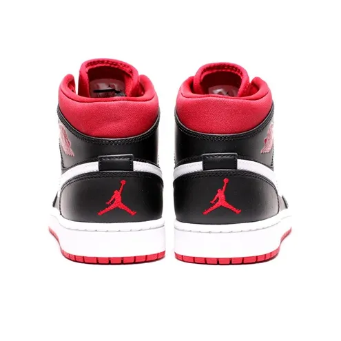 Jordan 1 Mid Black Gym Red White-3