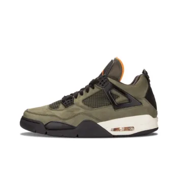 UNDEFEATED x Jordan Air Jordan 4 Retro UNDFTD Non slip Lightweight Mid Top Vintage Basketball Shoes Men's Army Green