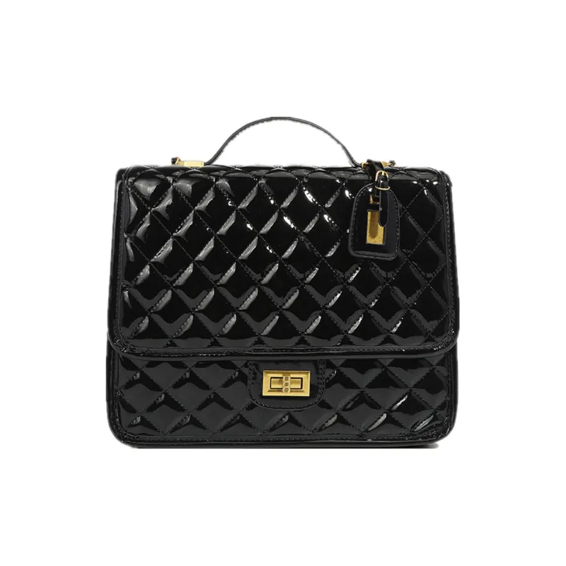 NOMK PU Small Square Bag Backpack Medium Size Women's Black-8