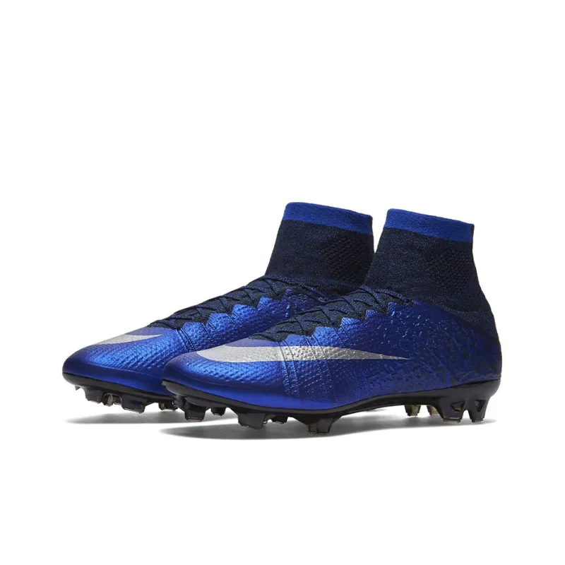 Nike Mercurial Superfly 8 Soccer Shoes Men High Top Blue/Black-2