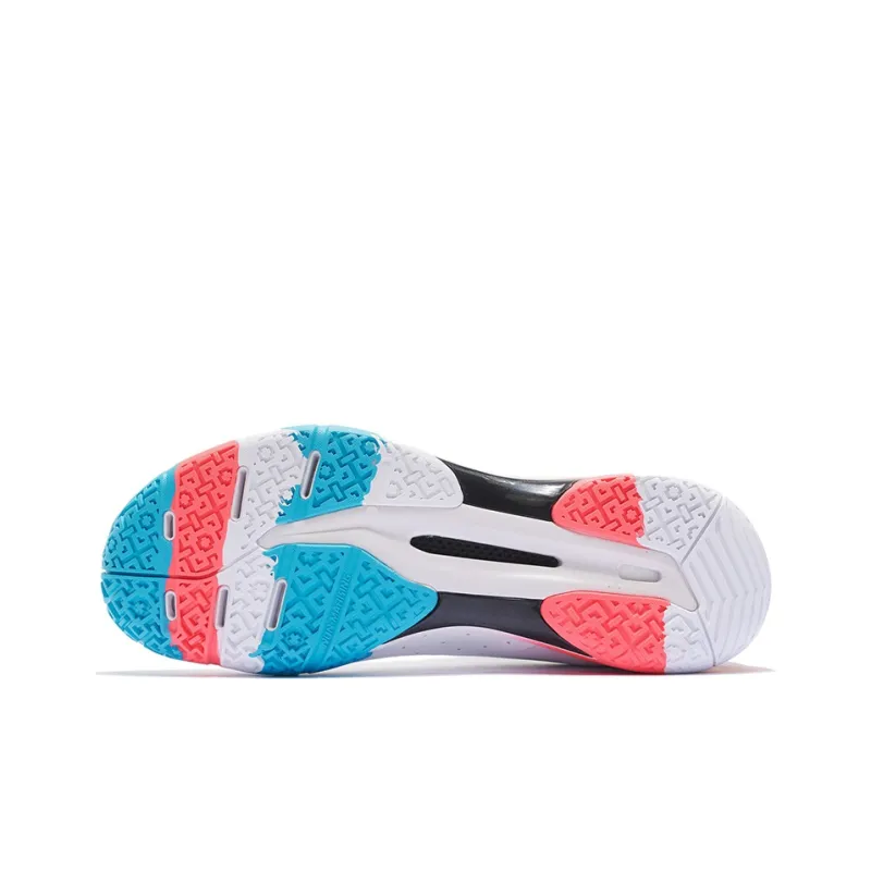 LiNing Sprint SE Wear Resistant Support Rebound Low Top Badminton Shoes Unisex Blue Red White-4