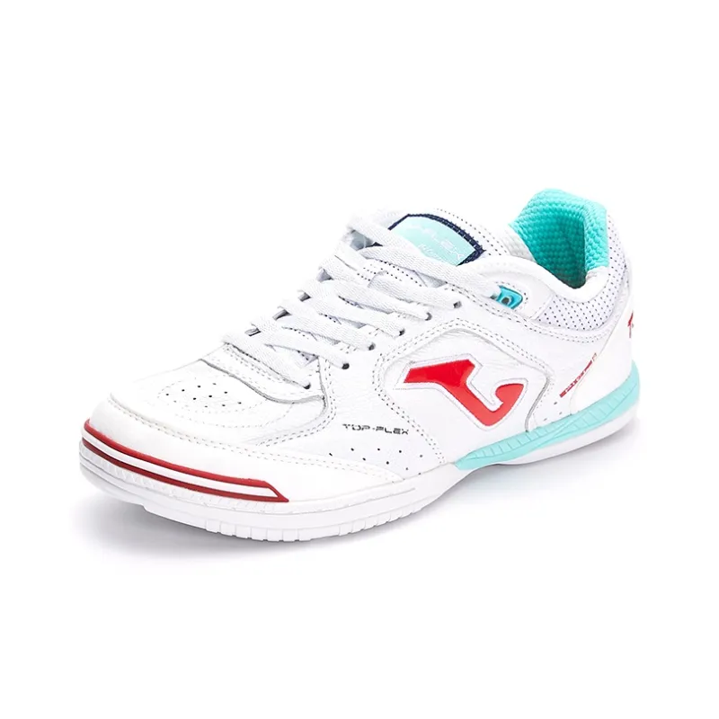 Joma IC/IN Indoor Wear Resistant Coverage Soccer Shoes Men's White Red-2