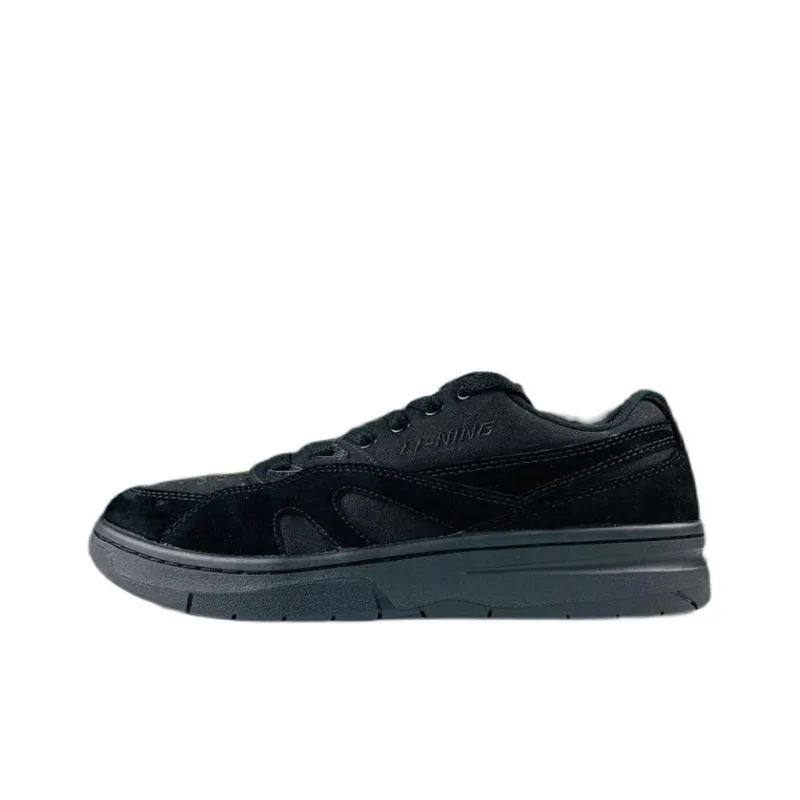 LiNing Vintage Basketball Shoes Men Low Top Black-0