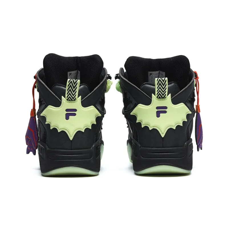 FILA FUSION Desperado Anti Slip Wear Resistant Mid Top Vintage Basketball Shoes Women's Black Purple-3