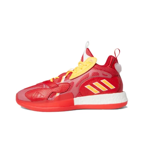 Adidas ZoneBoost Vintage Basketball Shoes Men Mid-Top Red/Yellow