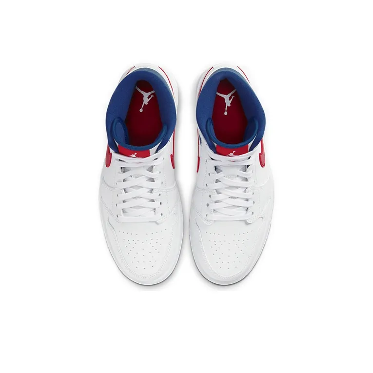 Jordan 1 Mid White Red Royal Women's-3
