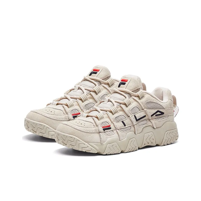 FILA Barricade Cushioning Anti Slip And Wear Resistant Breathable Coverage Low Top Vintage Basketball Shoes Women's Oat-2