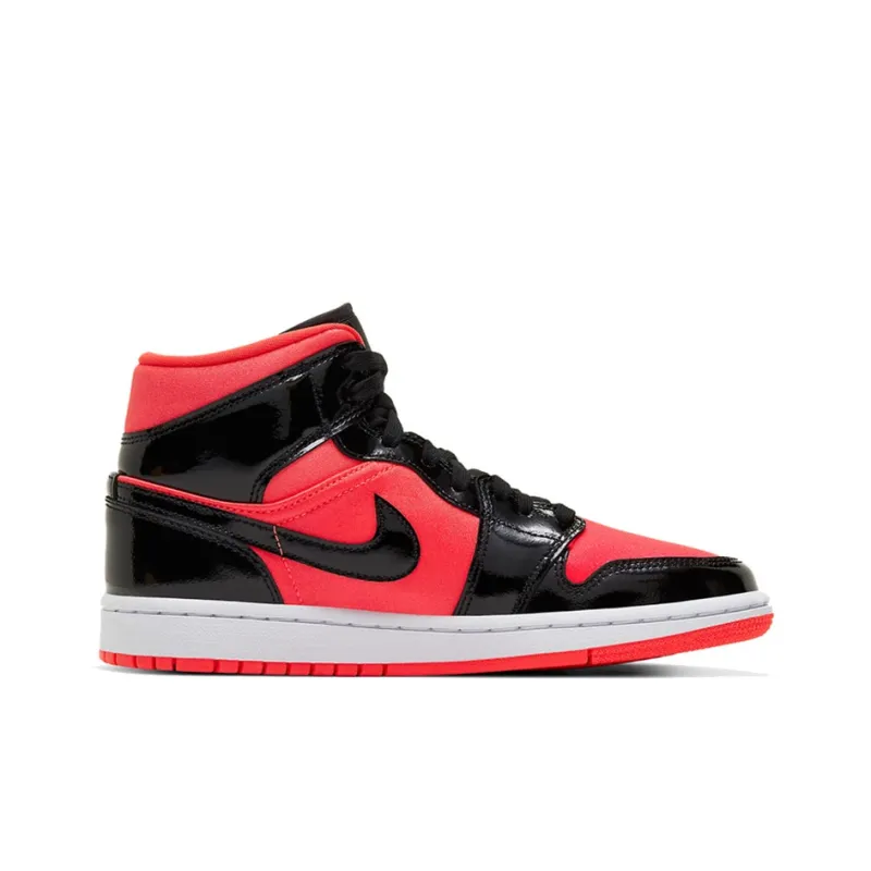 Jordan 1 Mid Hot Punch Black Women's-1