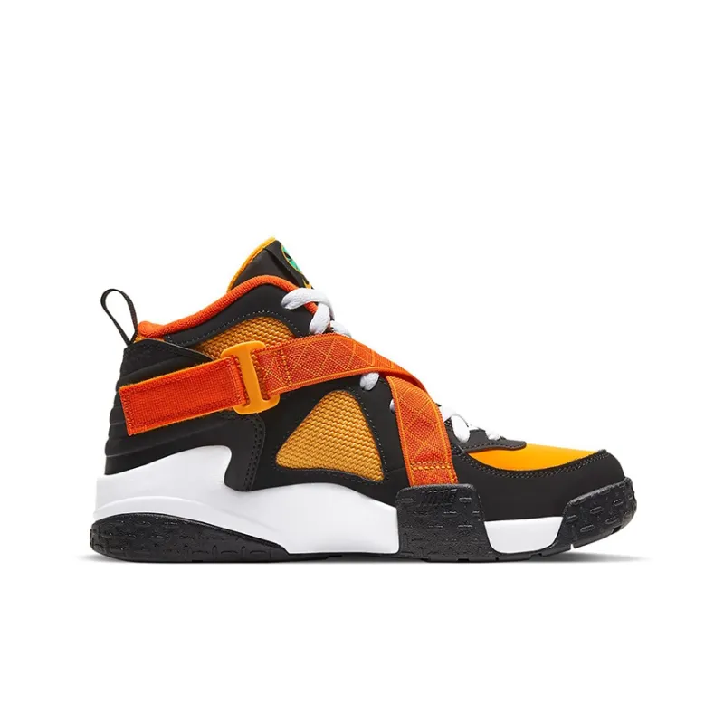 Nike Air Raid 'Rayguns' Cushioning Slip Resistant Mid Top Children's Basketball Shoes Black Orange Yellow Teenagers-1