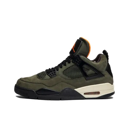 Undefeated Air Jordan 4 Vintage Basketball Shoes Men Mid-Top Olive