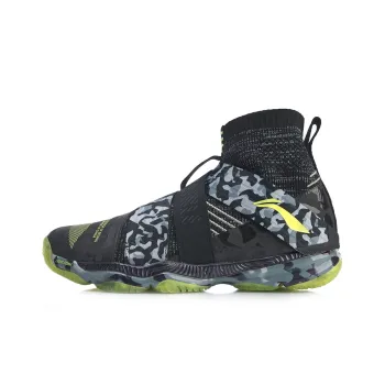 LiNing Ranger Cushioning Anti Slip And Wear Resistant High Top Training Shoes Men's Black Gray