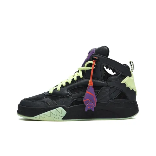 FILA FUSION DESPERADO Outlaw Series Vintage Basketball Shoes Women's Mid-Top Black/Noble Purple/Green/Orange