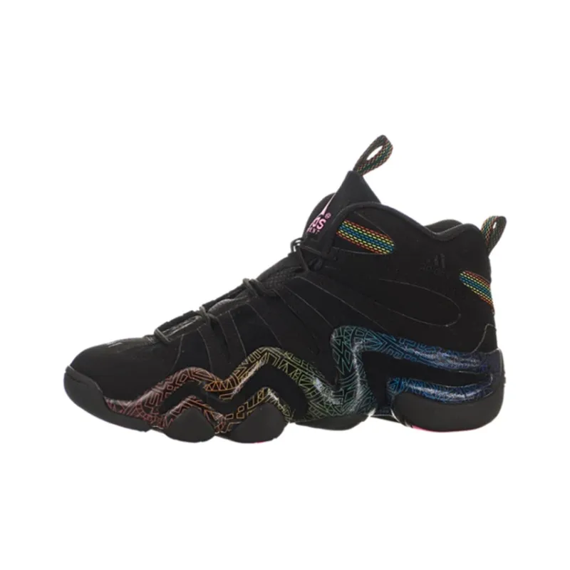 Adidas Crazy 8 Cushioned Slip Resistant Mid Top Vintage Basketball Shoes Men's Black Laser-0