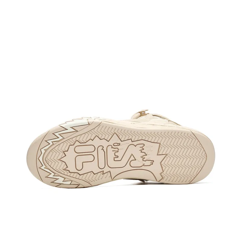 FILA FUSION Desperado We Mid Top Vintage Basketball Shoes Women's Cassava Powder Snow White-4