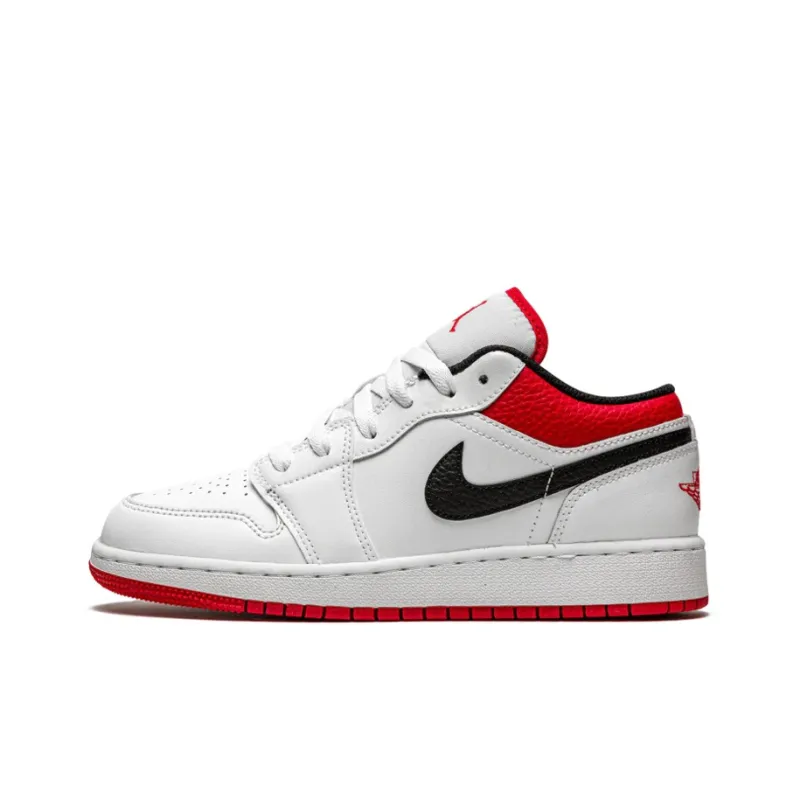 JORDAN 1 Low White University Red Black-0