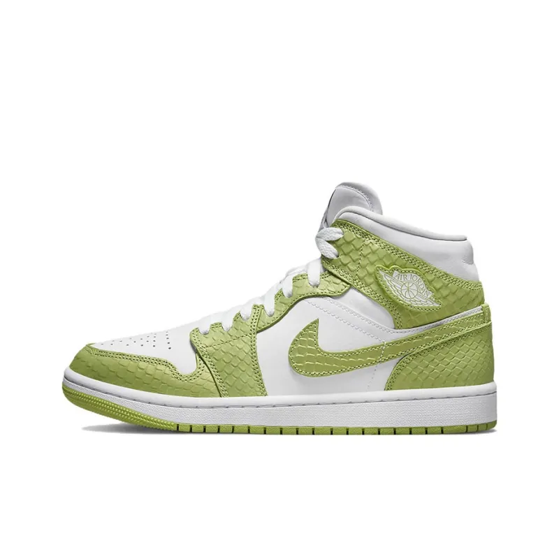 Jordan 1 Mid Green Python Women's-0