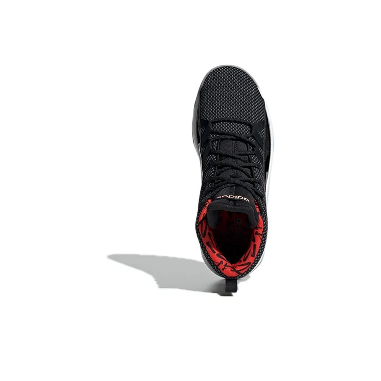Adidas Streetfire Anti-Slip Wear-Resistant Mid-Top Vintage Basketball Shoes Men's Graphite Black-4