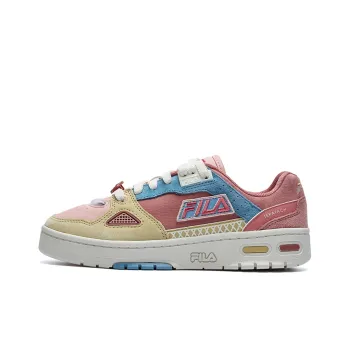 FILA FUSION Heritage Cushioning Anti Slip And Wear Resistant Low Top Vintage Basketball Shoes Women's Red Yellow