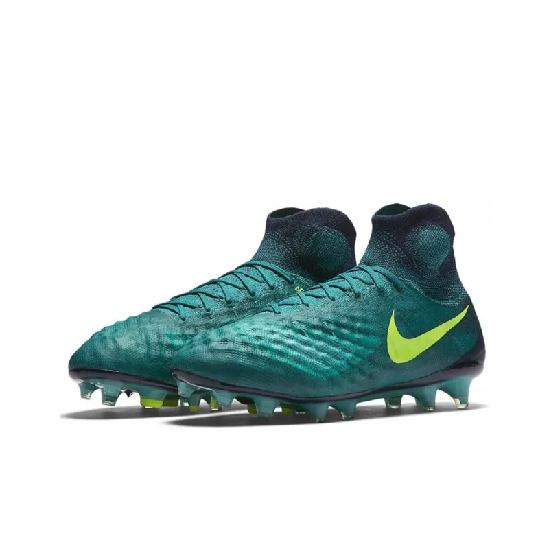 Nike Magista Obra 2 Soccer Shoes Men Mid-Top Green/Yellow-2