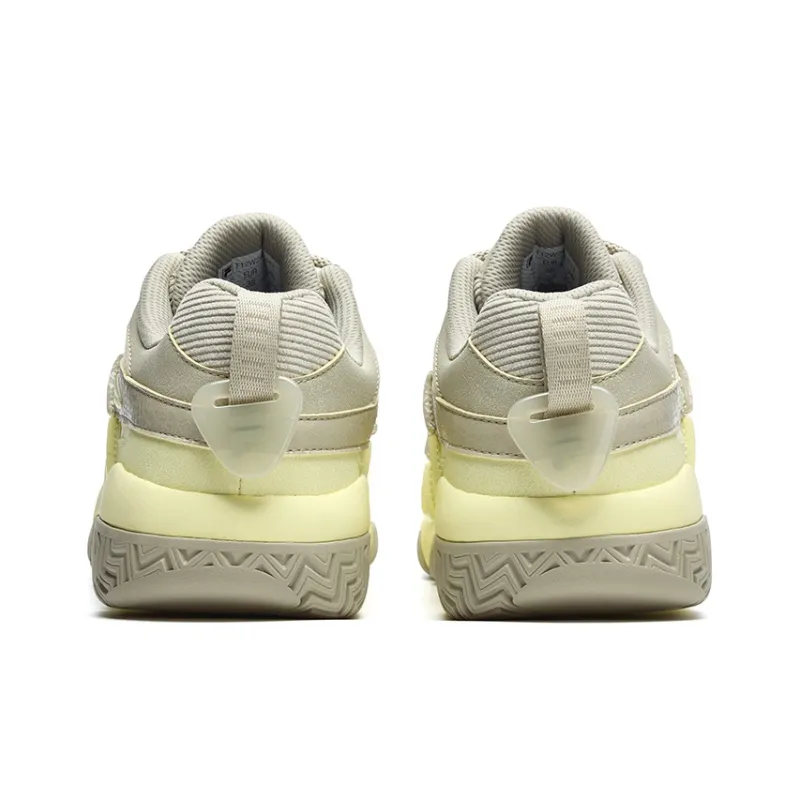 FILA FUSION BARRICADE Anti-Slip Wear-Resistant Low-Top Vintage Basketball Shoes Women's Cream Yellow-3