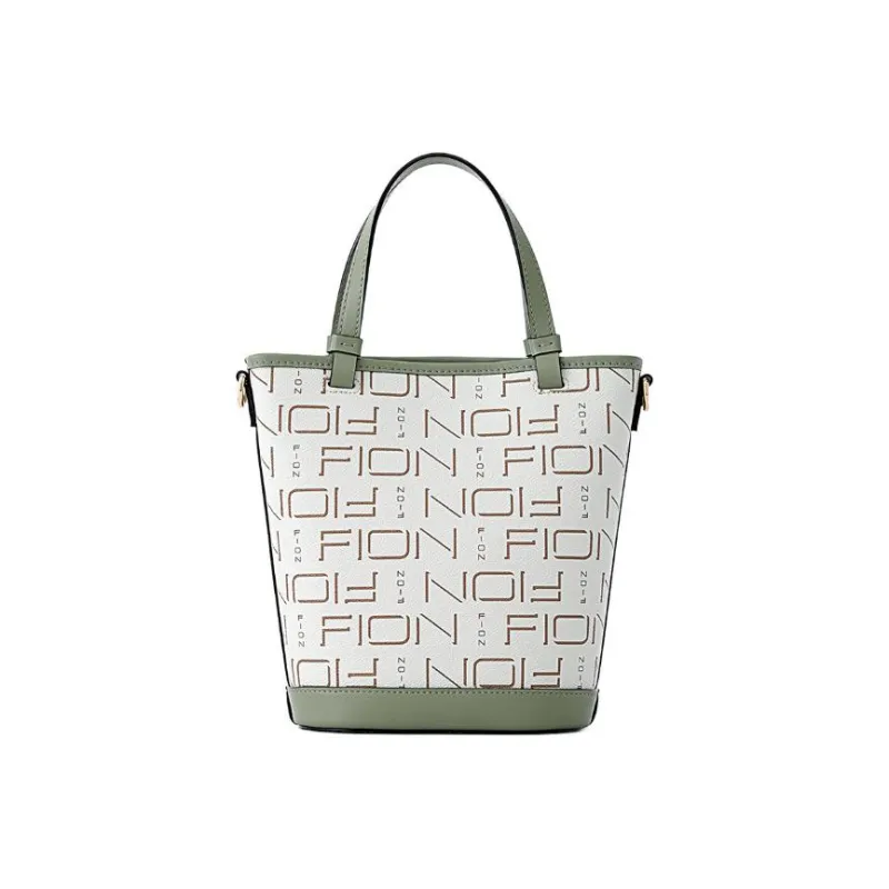 FION Cow Leather Patchwork With Artificial Leather Small Square Bag Shoulder Bag Handbag Regular Women's White-5