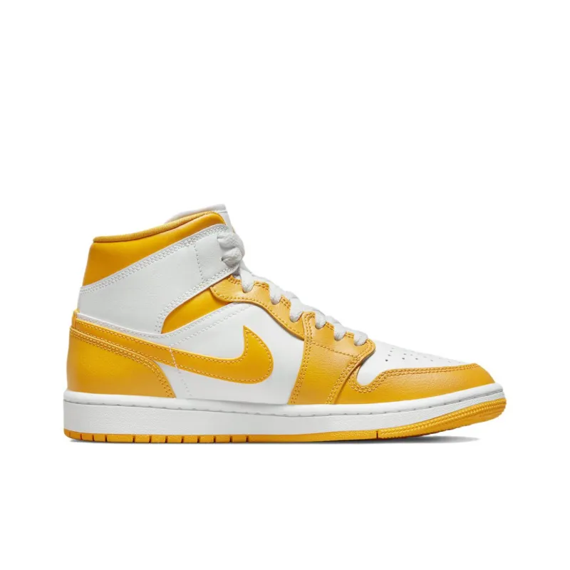Jordan 1 Mid White University Gold Women's-1