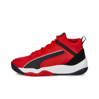 PUMA REBOUND Future Evo Core Cushioning Anti Slip And Wear Resistant Mid Top Vintage Basketball Shoes Men's Black White