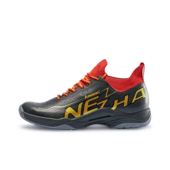 Kawasaki Nezha Series Cushioning Support Low Top Badminton Shoes Unisex Black Gold