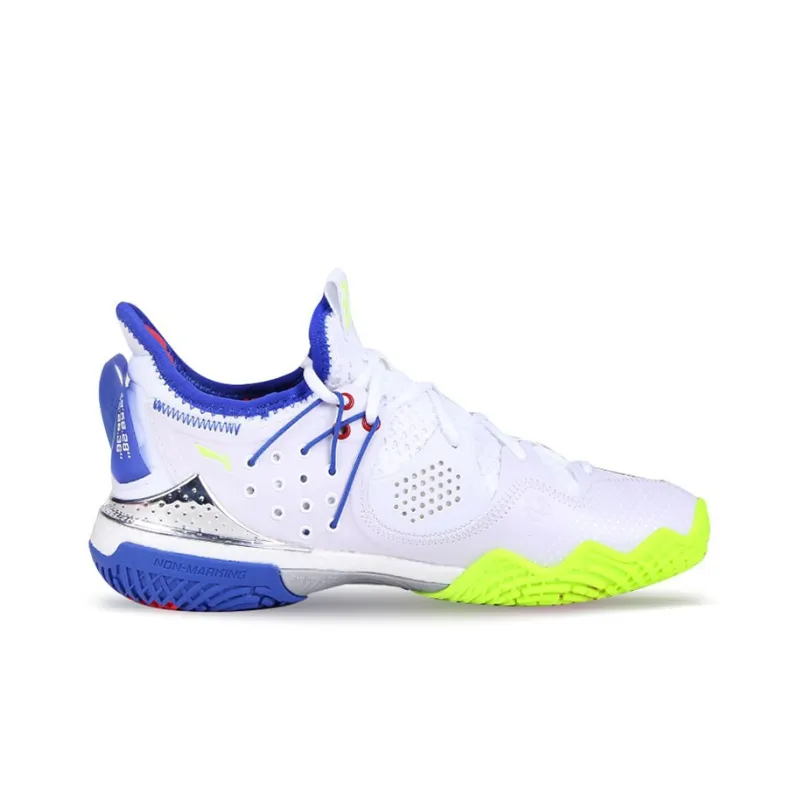 LiNing Battle Halberd 3 Cushioned Slip Resistant Abrasion Resistant Breathable Low Top Badminton Shoes Unisex White-1