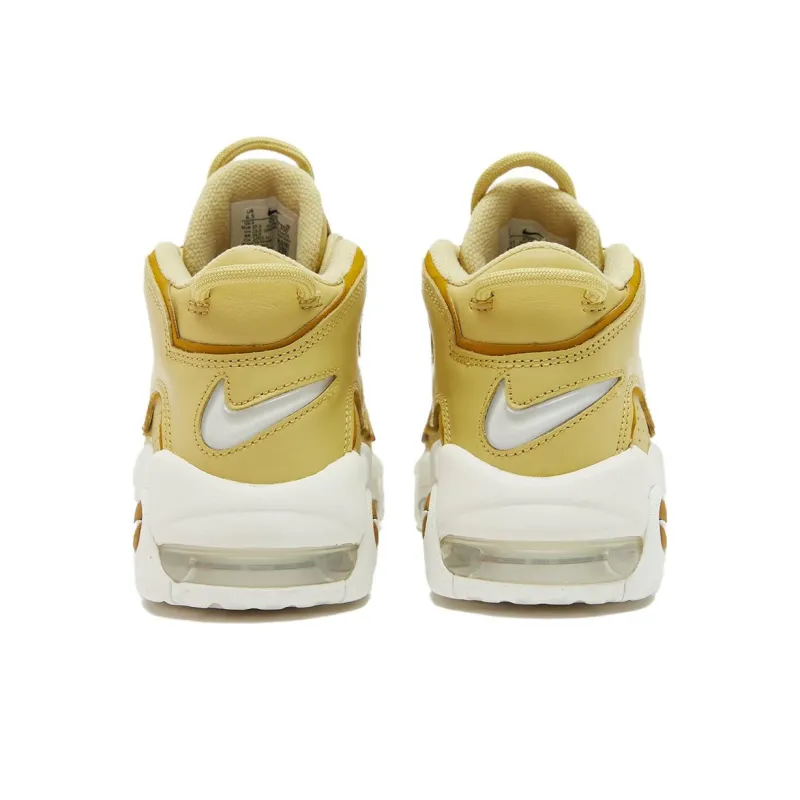 Nike Air More Uptempo 'Gold Tan White' Durable Breathable Mid Top Vintage Basketball Shoes GS Yellow White-3