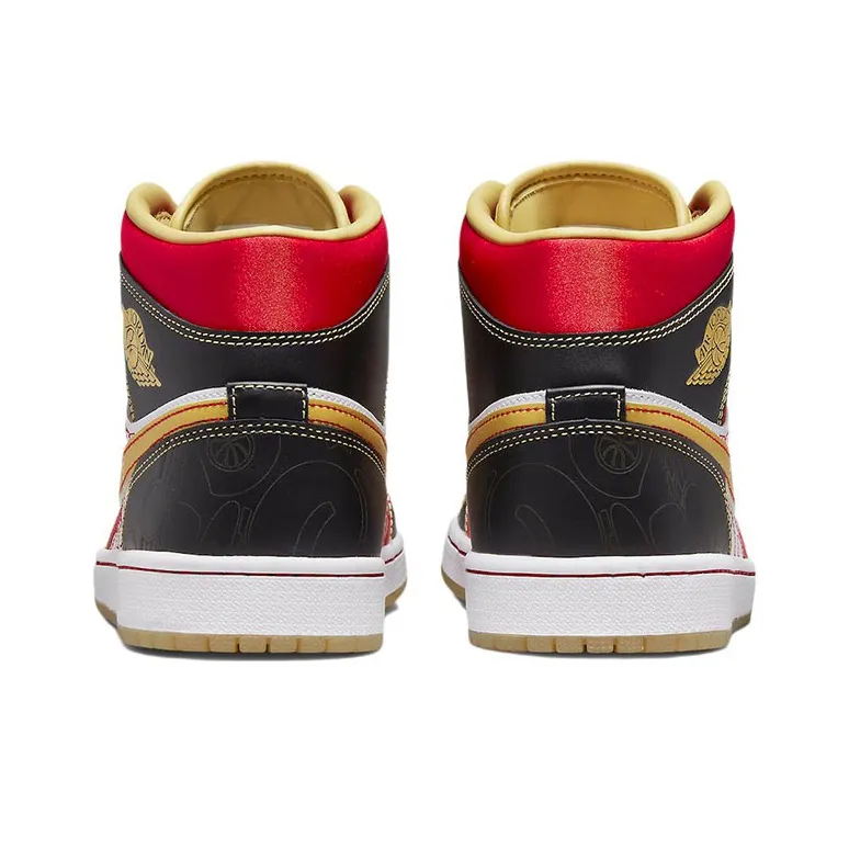 Jordan 1 Mid Xq White Black Sport Red-4