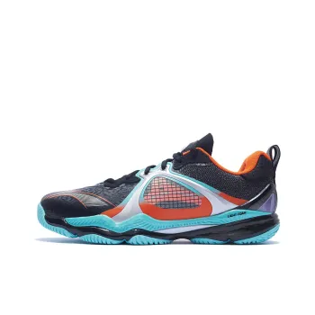 LiNing Chameleon VI Anti Slip And Wear Resistant Breathable Low Top Badminton Shoes Unisex Black Blue Orange