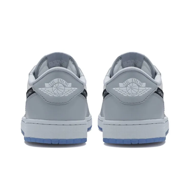 JORDAN 1 Low X Dior 'White Grey'-3